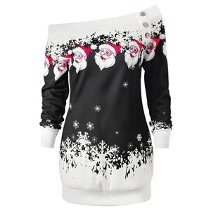 🎄 Dressfo Top 10 Christmas Santa Off Shoulder Long Sleeve